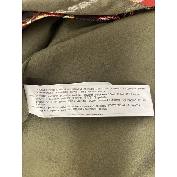 ZARA Kimono Size Medium Printed Lapel Long Open Front Patchwork Shimmer Boho - Picture 8 of 8